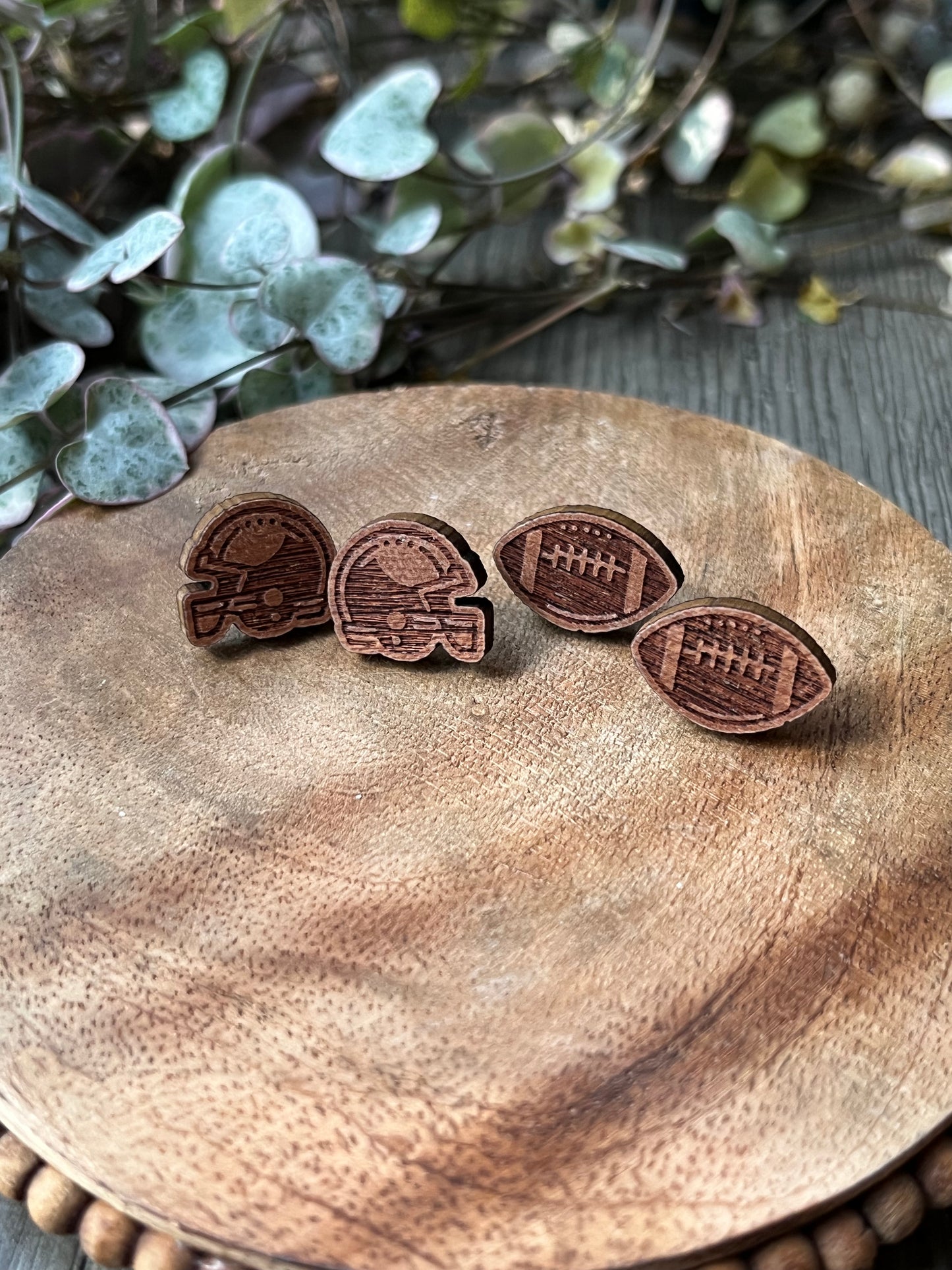 Engraved Football & Football Helmet Studs