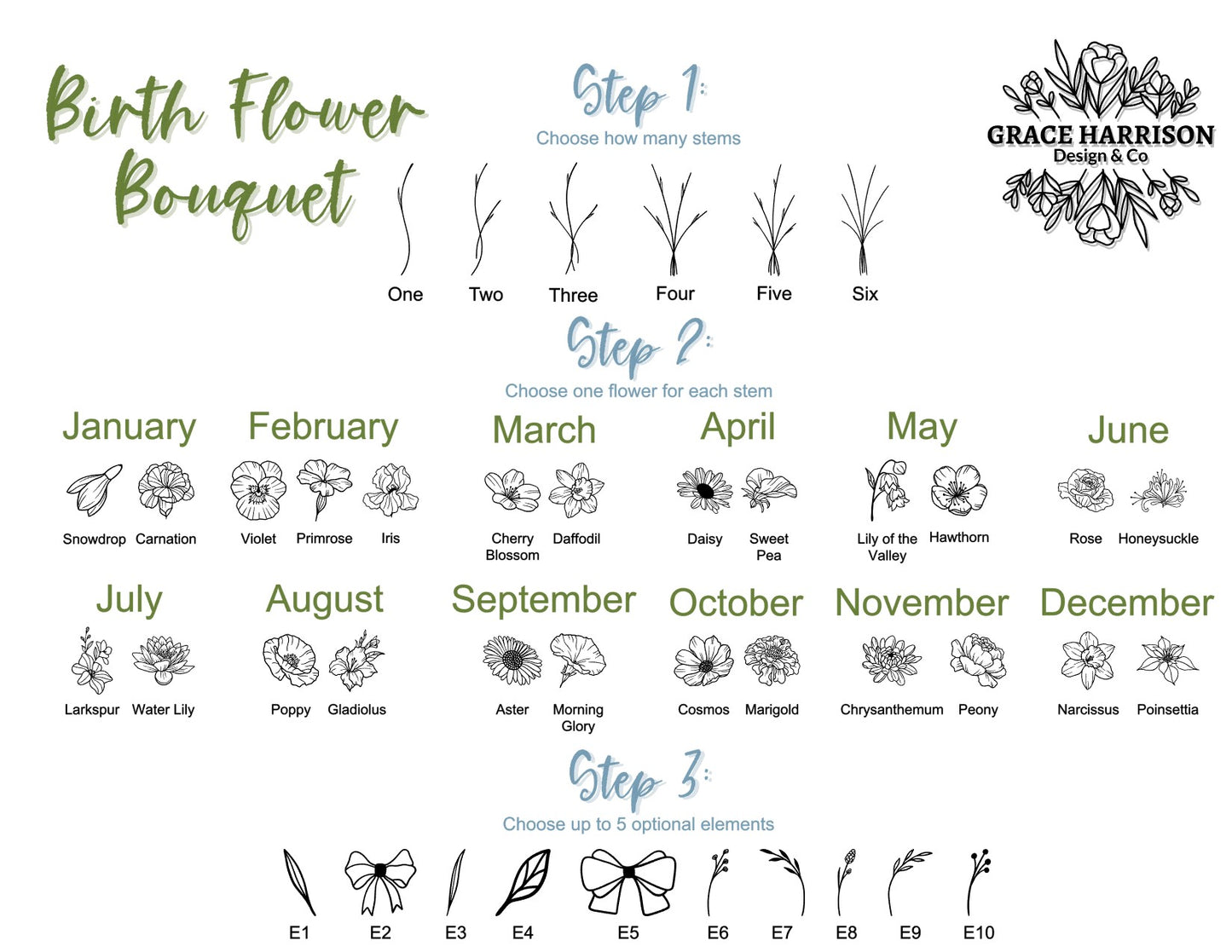 Birth Flower Pendant