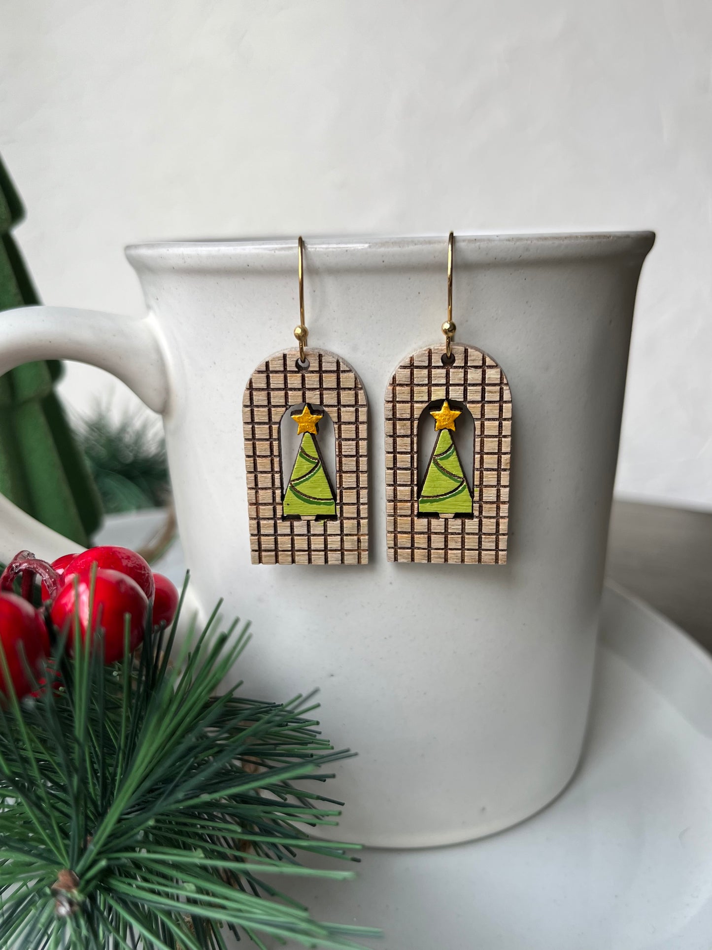 Grid Tree Arch Earrings