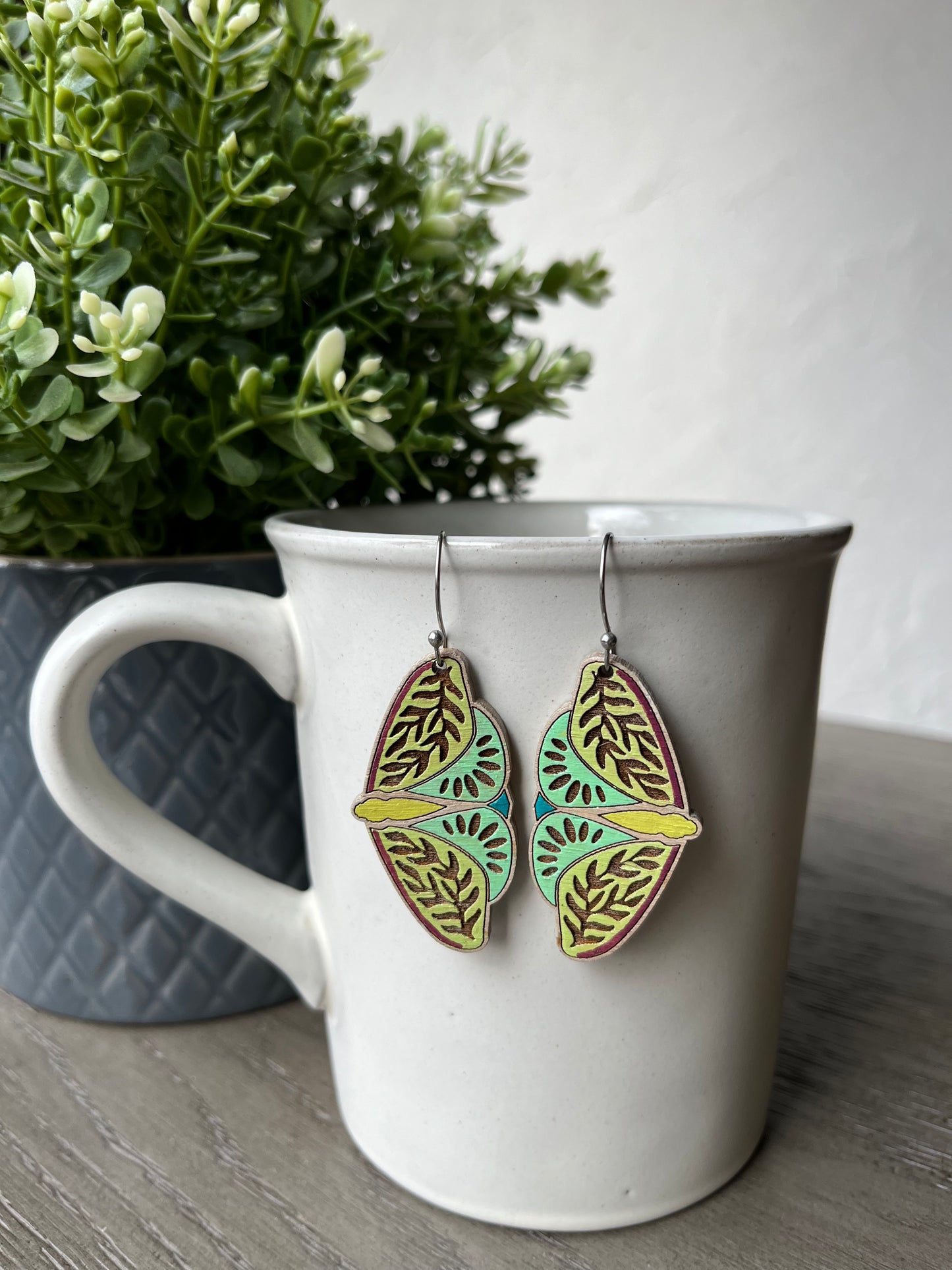 Folky Moth Butterfly Earrings