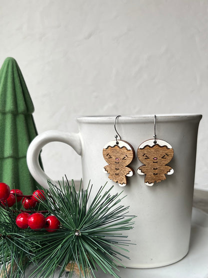 Bitten Gingerbread Man Earrings