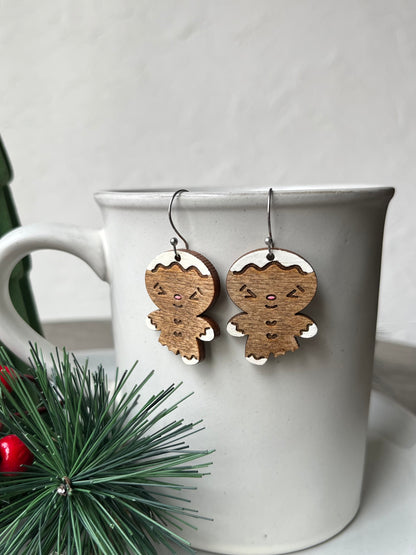 Bitten Gingerbread Man Earrings